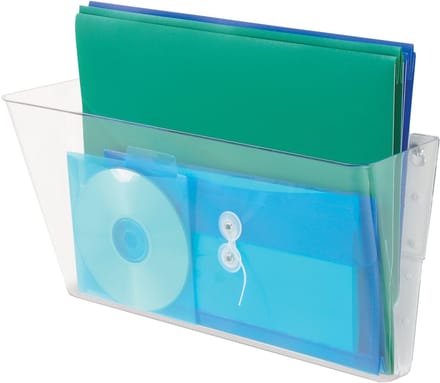 Deflecto DocuPocket 73101 Folderhouder (wandmodel) Transparant DIN A4 liggend 1 stuk(s) Aantal vakken: 1 (b x h x d) 331 x 190 x 105 mm