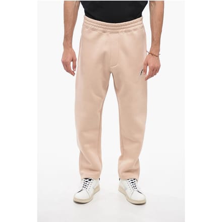 Geborduurde BOLT-joggingbroek met rits aan de manchetten in beige