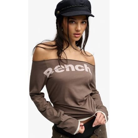 Superdry Bench Aansluitende Lange Mouw Laagjes Top Brown Grootte: L