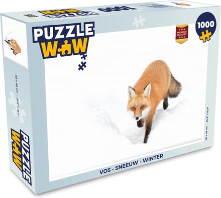 Puzzel Vos - Sneeuw - Winter - Legpuzzel - Puzzel 1000 stukjes volwassenen