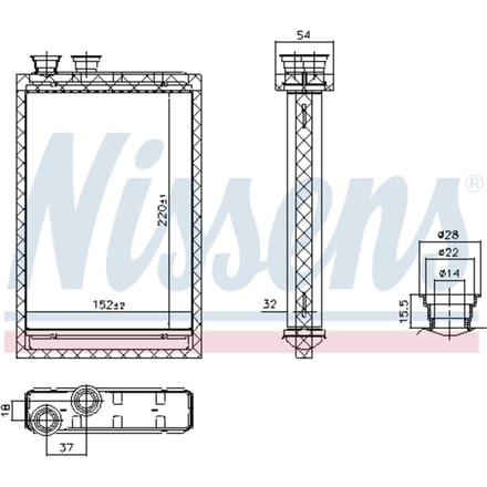 Warmtewisselaar, interieur verwarming NISSENS 707224