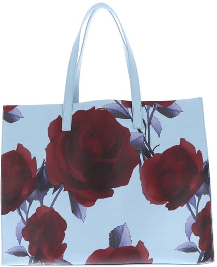 Ted Baker handtas schoudertas Emberli Extra Large Rose Print Icon Bag Mid-Blue veelkleurig