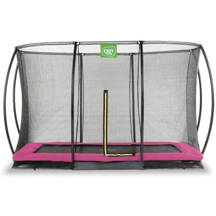 EXIT Silhouette Trampoline 244x366cm - met Veiligheidsnet - Inground - Rechthoekig - Voor Kinderen - Roze