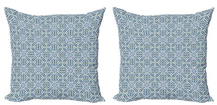 ABAKUHAUS etnische kussensloop-set 2x50x50 cm – dubbelzijdig bedrukt – Multicolor