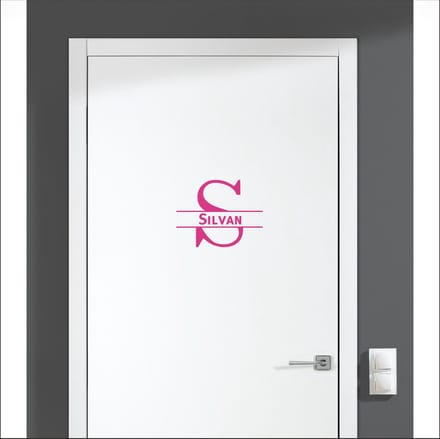 Deursticker Met Naam -  Silvan - Roze