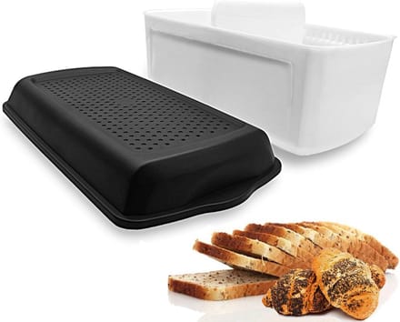 Broodtrommel Grote Capaciteit - Opslag Container - Brood Vers Houden - Ventilatie Controle - 33.5 cm Lengte - Wit