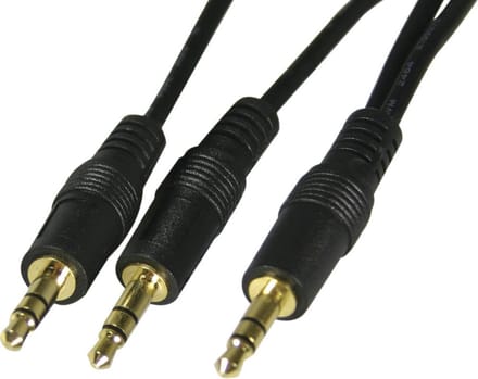 DELTACO MM-17, Verloop van 1x naar 2x 3.5mm (Male) stereojack, 2m