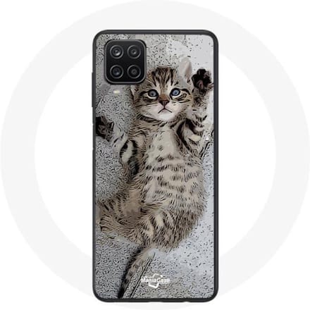 Samsung Galaxy A12 hoesje Bengaalse kitten slaapt