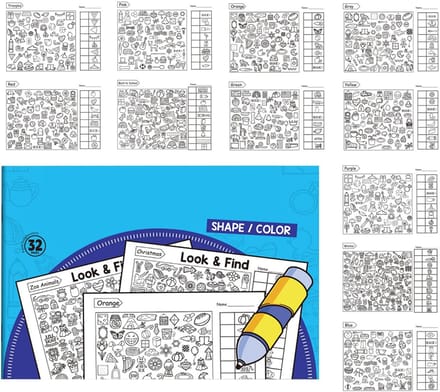 Zoekboek Kinderen - Activiteitenboek - Vroege Educatie - Interactief Zoekspel - 26 x 18 cm