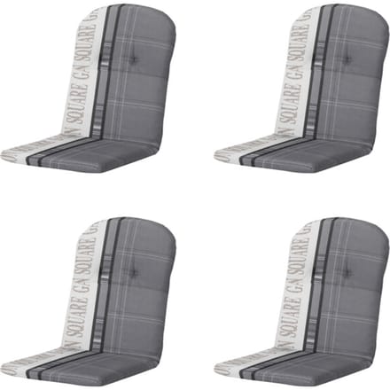 Madison - Kuipstoelkussen Hoge Rug Madison garden grey - Ca. 96x45 cm - Set van 4