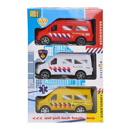 Jonotoys Reddingsdienstvoertuigen 3 Stuks 9,5 Cm Multicolor
