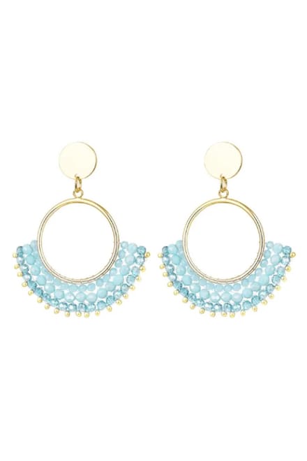Oorbellen - Oorhangers - Waaier - Blauw