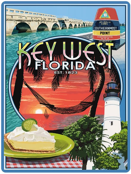 Signs USA - wandbord - dibond - Key West Collage - 60 x 45 cm