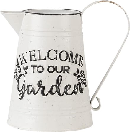 Clayre & Eef Decoratie Kan 26x17x25 cm Wit Metaal