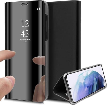Hoesje geschikt voor Samsung Galaxy S21 Plus - Book Case Spiegel Zwart