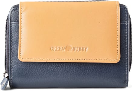 Greenburry Nappa Portemonnee RFID-bescherming Leer 14 cm - Dames - Horizontaal - nacy-tan