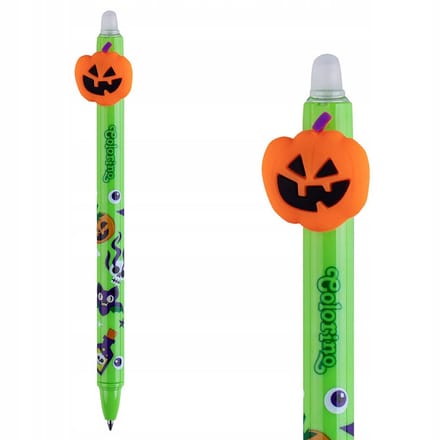 Colorino Halloween Pompoen Uitwisbare Pen - Blauwe Inkt, 0,5 mm