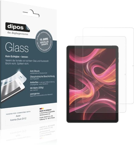 dipos – 2x Matte Pantserfolie geschikt voor Acer Iconia Duo D12 | 9H Screenprotector