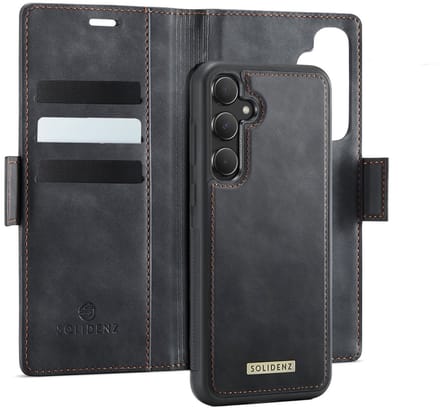 Solidenz Luxe 2-in-1 Wallet Hoesje geschikt voor Samsung Galaxy A36 - Magnetisch Afneembare Case - Zwart