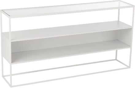 J-Line console Vierkant - metaal/glas - wit