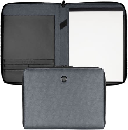 HUGO BOSS Schrijfmappen Gleam Writing Set Grey / Gun Zilverkleurig