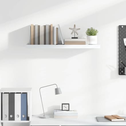vidaXL - Wandschap - zwevend - 80x23,5x3,8 - cm - MDF - hoogglans - wit