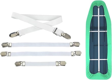 Strijkplank Spanners - Doekhouders Set - Kreukvrij Strijken - Dubbelzijdige Clips - Set van 4 - Wit