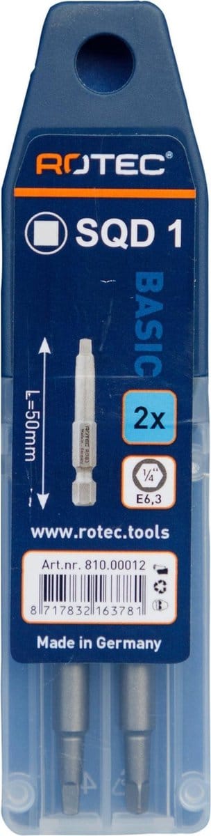 PRO Krachtbit SQD-1   50 mm (vierkant robertson) 2 stuks