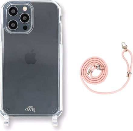 Wildhearts Transparante case + roze koord - iPhone XS Max
