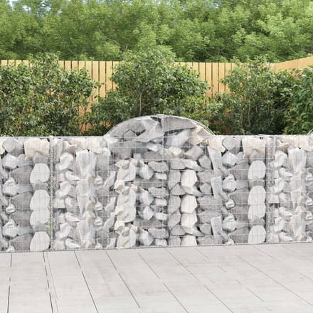 vidaXL - Schanskorven - 2 - st - gewelfd - 200x30x100/120 - cm - ijzer