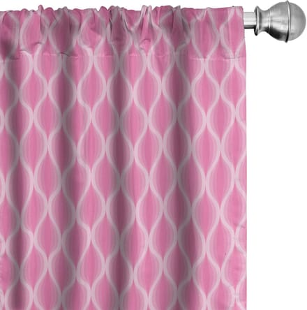 ABAKUHAUS gordijnen – 2-delige set 75x245 cm – roze/wit – microvezel