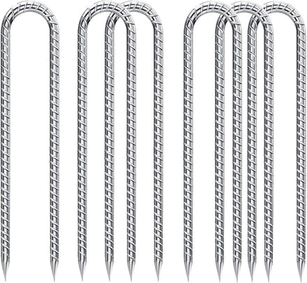 Stalen Grondpennen Set van 6 - Stevige Haringen voor Tent, Tuin en Camping