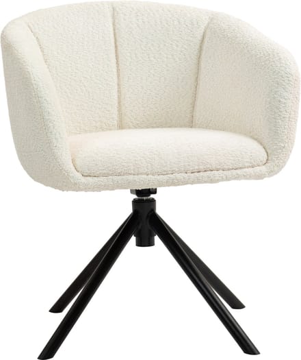 HOMCOM draaifauteuil, 360° draaibaar - Relaxstoel, loungestoel - Crèmewit