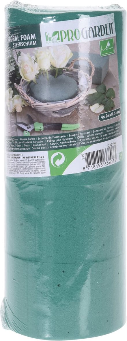 Steekschuim/oase - nat - cilinder - D8 x H5 cm - groen