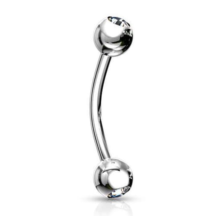 Piercing rond basis steentje extern 1.2x6x3 - zilver - LMPiercings