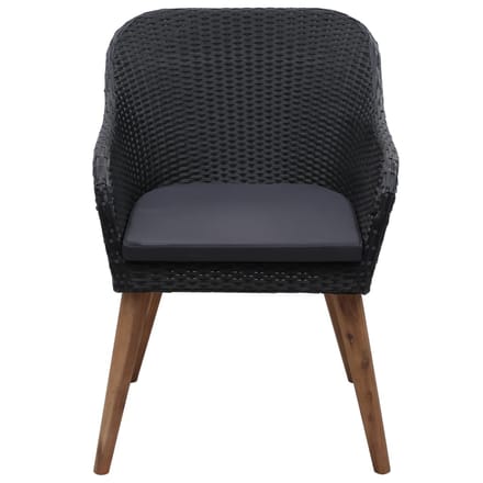 vidaXL - Tuinstoelen - 2 - st - met - kussens - poly - rattan - zwart