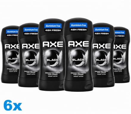 Axe - Deodorant Man - Stick - Black - 48h lang - 6 x 50 ml - Voordeelverpakking