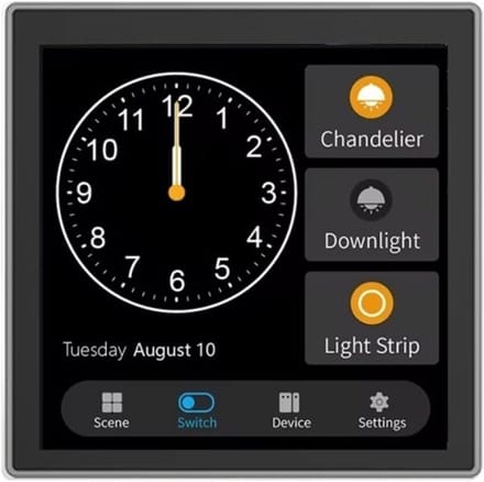 Paneelschakelaar Touchscreen - Smart Home Bediening - Sfeerverlichting Instellen - Zigbee Smart Switch - 86x86x11mm - Zwart