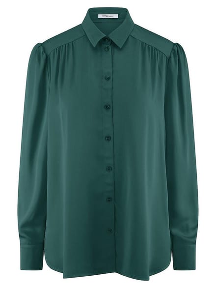 Blouse lange mouwen Van Peter Hahn turquoise