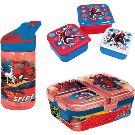 Spiderman lunchset; lunchbox, snackbox en drinkfles