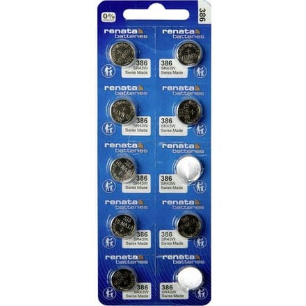 Renata Knoopcel 386 1.55 V 10 stuk(s) 130 mAh Zilveroxide 386 MP CE RENATA