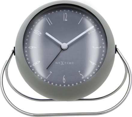 NeXtime Bubble Alarm Clock – Tafelwekker – 14 × 12 × 8 cm – Metaal – Grijs – Stil