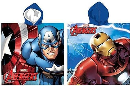 Marvel Avengers Kinder Badponcho - Captain America & Iron Man - Strandhanddoek met Capuchon - One Size - 110 x 55 cm