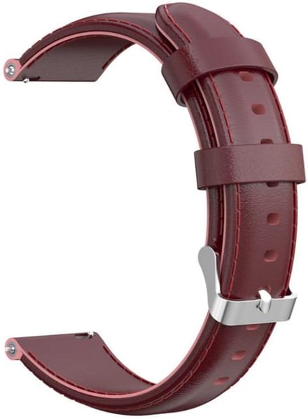 KELERINO. Leren bandje geschikt voor Samsung Galaxy Active / 42 MM - Donker Rood