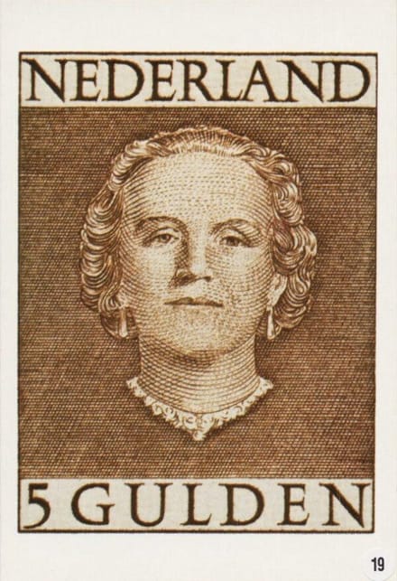 Briefkaart met afbeelding Koningin Juliana postzegel