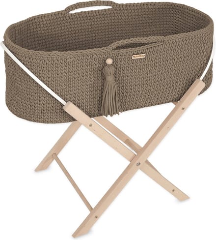 Moses mand BOHO Handgemaakt met standaard - mokka