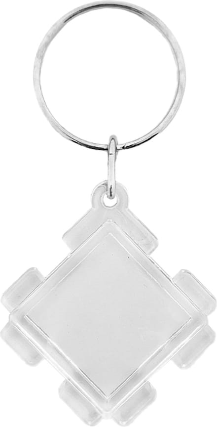 CombiCraft Plexiglas sleutelhanger blanco puzzelblokje 30x30mm - 10 stuks