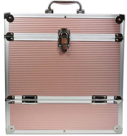 Platenkoffer Aluminium rosé gouden platenkoffer