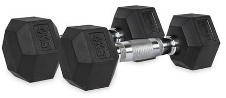 VirtuFit Hexa Dumbbell Pro Set - 2 x 4 kg - Hexagon Dumbbell - Krachttraining - Set van 2
