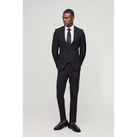 Skinny Single Breasted Suit Jacket | Black | Size 52